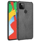 PU Leather Coated PC Crocodile Skin Cover for Google Pixel 5 – Black