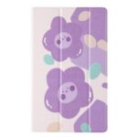 Patterned Leather Protector Cover for Amazon Fire HD 8 (2017)/(2019) Case Tri-fold Stand – Purple Flower