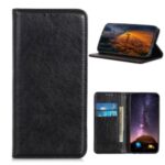 Auto-absorbed Crazy Horse Texture Leather Wallet Case for Realme X7 Pro – Black