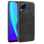 Crocodile Skin PU Leather Coated PC Case for Realme C15 – Black