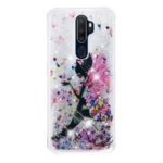 Embossed Pattern Glitter Powder Quicksand TPU Gel Case for OPPO A9 (2020) – Flower Fairy