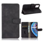 Skin-touch Wallet Stand Flip Leather Phone Case for Realme X7/X7 5G – Black