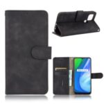 Skin-touch Wallet Stand Flip Leather Phone Cover for Realme V3/V3 5G – Black