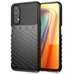 Thunder Series Twill Texture Thicken TPU Phone Case for Realme 7 (Asia) – Black