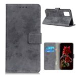 Retro Style Leather Wallet Stand Shell for OnePlus 8T Phone Cover – Grey
