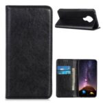 Auto-absorbed Crazy Horse Texture Leather Wallet Case for Nokia 3.4 – Black