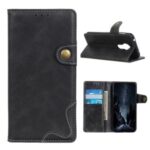 S-shape Textured Leather Wallet Case for Nokia 3.4 – Black