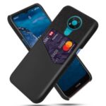 KSQ Card Holder Hybrid Cloth + PU Leather + PC Phone Cover for Nokia 3.4 – Black