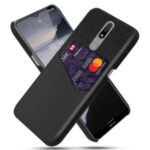 KSQ Card Slot Cloth + PU Leather + PC Protector Case for Nokia 2.4 – Black