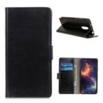 Crazy Horse Leather Case with Wallet Stand for Nokia 2.4 – Black