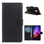 Litchi Texture Wallet Stand Leather Protective Case for Nokia 2.4 – Black