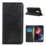 Auto-absorbed Split Leather Wallet Protective Shell for Nokia 2.4 – Black
