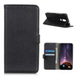 Litchi Skin Leather Wallet Phone Case for Nokia 2.4 – Black