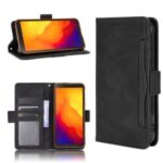 Wallet Stand Flip Leather Phone Shell for Blackview BV6300 Pro – Black