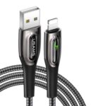 USAMS US-SJ470 Raydan Series Intelligent Power-Off Charging Cable 2M 2.4A Lightning Fast Charging Line – Black