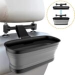 Car Seat Backrest Storage Box Foldable Tray Tablet Stand Auto Supplies with Mirror Function