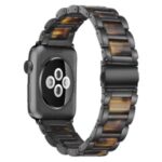 Strong Stainless Steel + Resin Strap for Apple Watch SE/Series 6/5/4 44mm / Series 3/2/1 42mm Watch Band – Black/Hawksbill