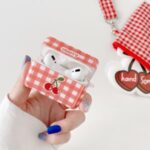 IMD Cute Pattern Soft TPU Bluetooth Earphone Protective Case for Apple AirPods Pro – Cherry