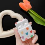 IMD Bluetooth Earphone Cover Case with Colored Pattern for Apple AirPods with Wireless Charging Case (2019)/with Charging Case (2016)/(2019) – Heart