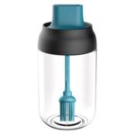 250ml Kitchen Supplies Glass Seasoning Bottle with Spoon Salt Storage Box Spice Jar – Blue Brush Bottle